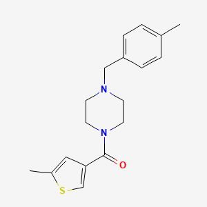 molecular formula C18H22N2OS B4184473 1-(4-methylbenzyl)-4-[(5-methyl-3-thienyl)carbonyl]piperazine 