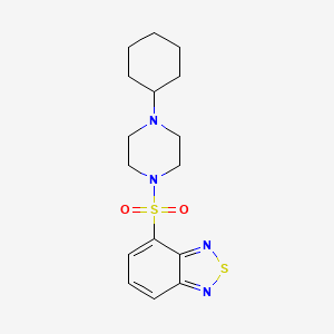 molecular formula C16H22N4O2S2 B4184522 4-[(4-cyclohexyl-1-piperazinyl)sulfonyl]-2,1,3-benzothiadiazole 