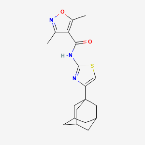 molecular formula C19H23N3O2S B4184532 N-[4-(1-adamantyl)-1,3-thiazol-2-yl]-3,5-dimethyl-4-isoxazolecarboxamide 