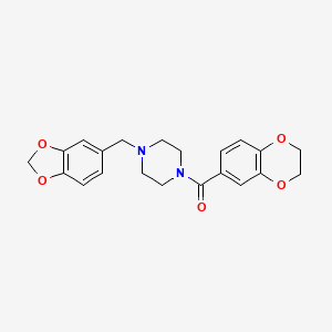 1-(1,3-benzodioxol-5-ylmethyl)-4-(2,3-dihydro-1,4-benzodioxin-6-ylcarbonyl)piperazine