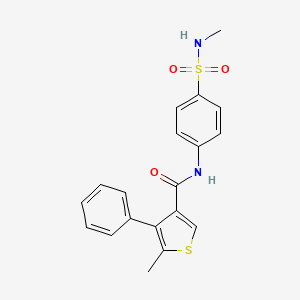 molecular formula C19H18N2O3S2 B4184586 5-methyl-N-{4-[(methylamino)sulfonyl]phenyl}-4-phenyl-3-thiophenecarboxamide 