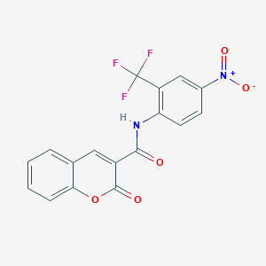 molecular formula C17H9F3N2O5 B4184595 N-[4-nitro-2-(trifluoromethyl)phenyl]-2-oxo-2H-chromene-3-carboxamide 