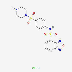 molecular formula C17H20ClN5O5S2 B4184615 N-{4-[(4-methyl-1-piperazinyl)sulfonyl]phenyl}-2,1,3-benzoxadiazole-4-sulfonamide hydrochloride 