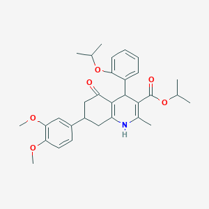 Isopropyl 7-(3,4-dimethoxyphenyl)-4-(2-isopropoxyphenyl)-2-methyl-5-oxo-1,4,5,6,7,8-hexahydro-3-quinolinecarboxylate