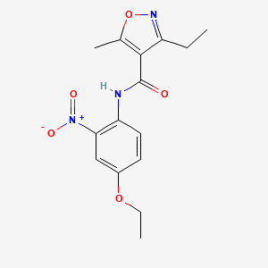 molecular formula C15H17N3O5 B4184630 N-(4-ethoxy-2-nitrophenyl)-3-ethyl-5-methyl-4-isoxazolecarboxamide 