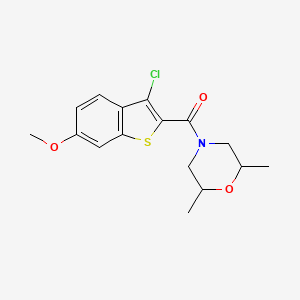 molecular formula C16H18ClNO3S B4184631 4-[(3-chloro-6-methoxy-1-benzothien-2-yl)carbonyl]-2,6-dimethylmorpholine 