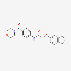 molecular formula C22H24N2O4 B4184639 2-(2,3-dihydro-1H-inden-5-yloxy)-N-[4-(4-morpholinylcarbonyl)phenyl]acetamide 