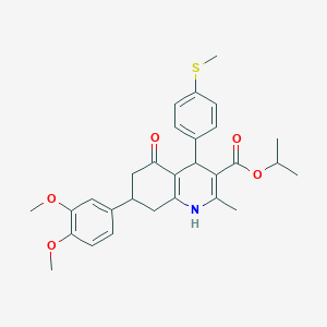 molecular formula C29H33NO5S B418464 Isopropyl 7-(3,4-dimethoxyphenyl)-2-methyl-4-[4-(methylsulfanyl)phenyl]-5-oxo-1,4,5,6,7,8-hexahydro-3-quinolinecarboxylate 