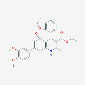 Isopropyl 7-(3,4-dimethoxyphenyl)-4-(2-ethoxyphenyl)-2-methyl-5-oxo-1,4,5,6,7,8-hexahydro-3-quinolinecarboxylate
