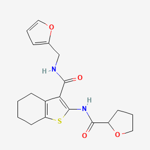 molecular formula C19H22N2O4S B4184655 N-(3-{[(2-furylmethyl)amino]carbonyl}-4,5,6,7-tetrahydro-1-benzothien-2-yl)tetrahydro-2-furancarboxamide 