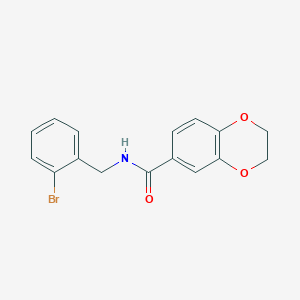 molecular formula C16H14BrNO3 B4184665 N-(2-bromobenzyl)-2,3-dihydro-1,4-benzodioxine-6-carboxamide 