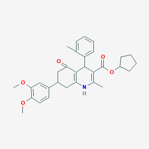 Cyclopentyl 7-(3,4-dimethoxyphenyl)-2-methyl-4-(2-methylphenyl)-5-oxo-1,4,5,6,7,8-hexahydro-3-quinolinecarboxylate