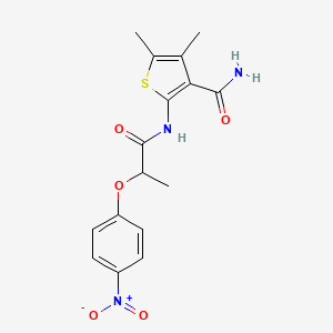 4,5-dimethyl-2-{[2-(4-nitrophenoxy)propanoyl]amino}-3-thiophenecarboxamide