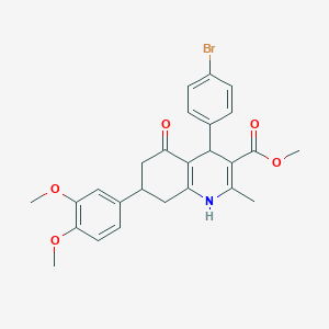 molecular formula C26H26BrNO5 B418469 Methyl 4-(4-bromophenyl)-7-(3,4-dimethoxyphenyl)-2-methyl-5-oxo-1,4,5,6,7,8-hexahydro-3-quinolinecarboxylate 