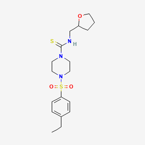 molecular formula C18H27N3O3S2 B4184714 4-[(4-ethylphenyl)sulfonyl]-N-(tetrahydro-2-furanylmethyl)-1-piperazinecarbothioamide 