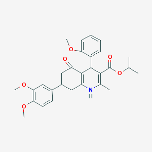 Isopropyl 7-(3,4-dimethoxyphenyl)-4-(2-methoxyphenyl)-2-methyl-5-oxo-1,4,5,6,7,8-hexahydro-3-quinolinecarboxylate