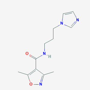 molecular formula C12H16N4O2 B4184720 N-[3-(1H-imidazol-1-yl)propyl]-3,5-dimethyl-4-isoxazolecarboxamide 