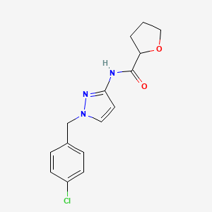 molecular formula C15H16ClN3O2 B4184728 N-[1-(4-chlorobenzyl)-1H-pyrazol-3-yl]tetrahydro-2-furancarboxamide 