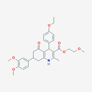 2-Methoxyethyl 7-(3,4-dimethoxyphenyl)-4-(4-ethoxyphenyl)-2-methyl-5-oxo-1,4,5,6,7,8-hexahydro-3-quinolinecarboxylate