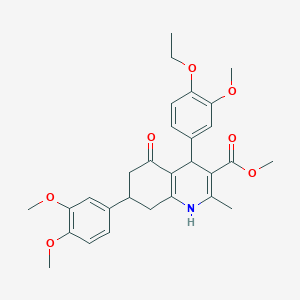 Methyl 7-(3,4-dimethoxyphenyl)-4-(4-ethoxy-3-methoxyphenyl)-2-methyl-5-oxo-1,4,5,6,7,8-hexahydro-3-quinolinecarboxylate