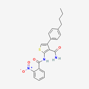 molecular formula C22H21N3O4S B4184764 4-(4-butylphenyl)-2-[(2-nitrobenzoyl)amino]-3-thiophenecarboxamide 