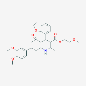 molecular formula C30H35NO7 B418480 2-Methoxyethyl 7-(3,4-dimethoxyphenyl)-4-(2-ethoxyphenyl)-2-methyl-5-oxo-1,4,5,6,7,8-hexahydro-3-quinolinecarboxylate 