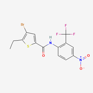 molecular formula C14H10BrF3N2O3S B4184802 4-bromo-5-ethyl-N-[4-nitro-2-(trifluoromethyl)phenyl]-2-thiophenecarboxamide 