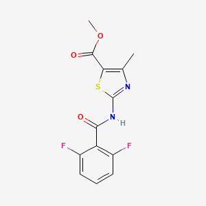 molecular formula C13H10F2N2O3S B4184815 methyl 2-[(2,6-difluorobenzoyl)amino]-4-methyl-1,3-thiazole-5-carboxylate 