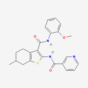 molecular formula C23H23N3O3S B4184818 N-(3-{[(2-methoxyphenyl)amino]carbonyl}-6-methyl-4,5,6,7-tetrahydro-1-benzothien-2-yl)nicotinamide 