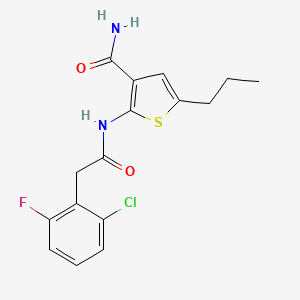 molecular formula C16H16ClFN2O2S B4184822 2-{[(2-chloro-6-fluorophenyl)acetyl]amino}-5-propyl-3-thiophenecarboxamide 