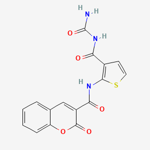 N-(3-{[(aminocarbonyl)amino]carbonyl}-2-thienyl)-2-oxo-2H-chromene-3-carboxamide