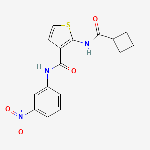 molecular formula C16H15N3O4S B4184873 2-[(cyclobutylcarbonyl)amino]-N-(3-nitrophenyl)-3-thiophenecarboxamide 