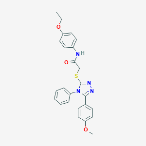 molecular formula C25H24N4O3S B418489 N-(4-ethoxyphenyl)-2-{[5-(4-methoxyphenyl)-4-phenyl-4H-1,2,4-triazol-3-yl]sulfanyl}acetamide CAS No. 332906-23-7