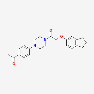 1-(4-{4-[(2,3-dihydro-1H-inden-5-yloxy)acetyl]-1-piperazinyl}phenyl)ethanone