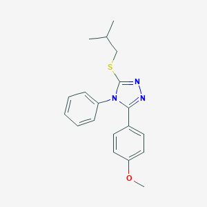 molecular formula C19H21N3OS B418491 4-[5-(isobutylsulfanyl)-4-phenyl-4H-1,2,4-triazol-3-yl]phenyl methyl ether 