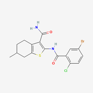 molecular formula C17H16BrClN2O2S B4184918 2-[(5-bromo-2-chlorobenzoyl)amino]-6-methyl-4,5,6,7-tetrahydro-1-benzothiophene-3-carboxamide 