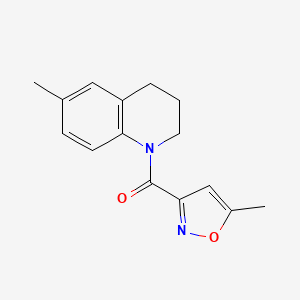 molecular formula C15H16N2O2 B4184928 6-methyl-1-[(5-methyl-3-isoxazolyl)carbonyl]-1,2,3,4-tetrahydroquinoline 
