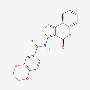 molecular formula C20H13NO5S B4184930 N-(4-oxo-4H-thieno[3,4-c]chromen-3-yl)-2,3-dihydro-1,4-benzodioxine-6-carboxamide 