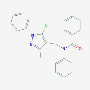 molecular formula C24H20ClN3O B418495 N-[(5-chloro-3-methyl-1-phenyl-1H-pyrazol-4-yl)methyl]-N-phenylbenzamide 