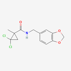 molecular formula C13H13Cl2NO3 B4184953 N-(1,3-benzodioxol-5-ylmethyl)-2,2-dichloro-1-methylcyclopropanecarboxamide 