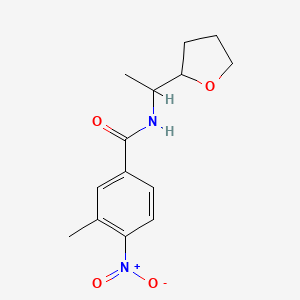 molecular formula C14H18N2O4 B4184956 3-methyl-4-nitro-N-[1-(tetrahydro-2-furanyl)ethyl]benzamide 