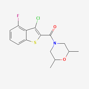 molecular formula C15H15ClFNO2S B4184959 4-[(3-chloro-4-fluoro-1-benzothien-2-yl)carbonyl]-2,6-dimethylmorpholine 