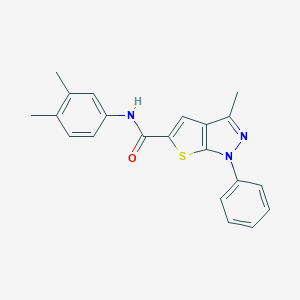 molecular formula C21H19N3OS B418496 N-(3,4-dimethylphenyl)-3-methyl-1-phenyl-1H-thieno[2,3-c]pyrazole-5-carboxamide 