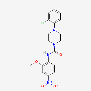 molecular formula C18H19ClN4O4 B4184985 4-(2-chlorophenyl)-N-(2-methoxy-4-nitrophenyl)-1-piperazinecarboxamide 