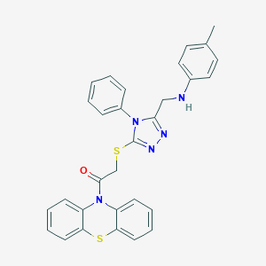 N-(4-methylphenyl)-N-[(5-{[2-oxo-2-(10H-phenothiazin-10-yl)ethyl]sulfanyl}-4-phenyl-4H-1,2,4-triazol-3-yl)methyl]amine