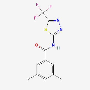 molecular formula C12H10F3N3OS B4185002 3,5-dimethyl-N-[5-(trifluoromethyl)-1,3,4-thiadiazol-2-yl]benzamide 