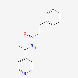 3-phenyl-N-[1-(4-pyridinyl)ethyl]propanamide