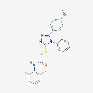 molecular formula C25H24N4O2S B418502 N-(2,6-dimethylphenyl)-2-{[5-(4-methoxyphenyl)-4-phenyl-4H-1,2,4-triazol-3-yl]sulfanyl}acetamide CAS No. 332906-31-7