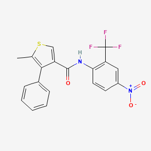 molecular formula C19H13F3N2O3S B4185022 5-methyl-N-[4-nitro-2-(trifluoromethyl)phenyl]-4-phenyl-3-thiophenecarboxamide 