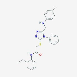 N-(2-ethylphenyl)-2-[[5-[(4-methylanilino)methyl]-4-phenyl-1,2,4-triazol-3-yl]sulfanyl]acetamide